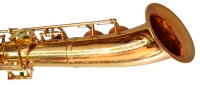 Saxofón Alto Profesional Huayun de Latón con Acabado Dorado, Estuche Rígido, Boquilla Ajustable, Correas, Cañas y Kit de Limpieza Completo