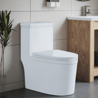 Vente chaude Toilette moderne de luxe allongée Haute qualité Monobloc en céramique S-trap Économie d'eau Double chasse d'eau Fermeture lente Montage au sol