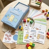 Cartes de tarot de logique mathématique précoce personnalisées OEM imprimées, 60 cartes, pour l'apprentissage familial préscolaire du comptage, des formes et de la pensée critique, pour les enfants de 3 ans et plus