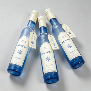<span class=keywords><strong>Botella</strong></span> de Vino de Vidrio Esmerilado <span class=keywords><strong>Azul</strong></span> con Logotipo Personalizado, <span class=keywords><strong>Botella</strong></span> de Licor de Cuello Largo de 350 ml, <span class=keywords><strong>Botella</strong></span> de <span class=keywords><strong>Tequila</strong></span> Alta Vacía con Tapa y Etiquetas - Product Image 1