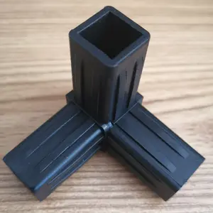 Vierkante Pijpfitting Voor Trapleuning Accessoires 3 Weg Zwart Plastic Connector Voor Vierkante Buis