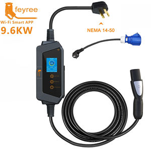 เครื่องชาร์จรถยนต์ Feyree 9.6kW ชาร์จเร็ว NACS สำหรับ Tesla 40A ปรับได้ EVSE พร้อมจอ LCD 2.8 นิ้ว ควบคุมผ่าน WiFi พร้อมอะแดปเตอร์ - Product Image 1