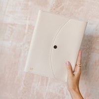 Planificateur de journal en cuir végétalien Folio Cover Organizer Book Cover avec poches pour classeurs pour planificateurs/cahiers