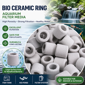 Filtre annulaire en céramique vitrocéramique frittée de 15 mm, structure mézoporeuse à haute porosité, forte absorption d'eau, pour bassin à poissons et aquarium - Product Image 1