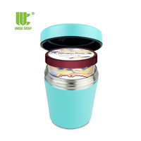 Conteneur isotherme en acier inoxydable de 16 oz à double paroi, qualité alimentaire, sans BPA, pour crème glacée, type cantine