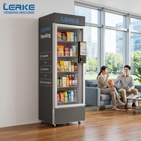 Máquina Expendedora de Bebidas y Aperitivos LERKE de 400L para Alimentos y Bebidas Fitness UK con Pantalla LED SDK, Pantalla Táctil y Gestión Basada en la Nube