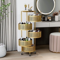 Chariot médical de luxe multicouche pour salon de beauté Rotation étagère de produits Spa Nail Shop étagère de rangement