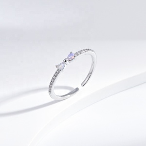 wholesale plata 925 sterling <b>silver</b> <b>opal</b> Minimalist <b>ring</b> summer Everyday Wear cheap lady Gemstone adjustable natural stone <b>rings</b> - Product Image 3