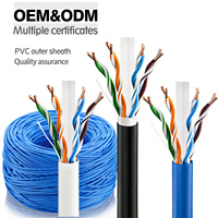 Cable de Red UTP Cat5e para Exteriores, con Protección UV, para Entierro Directo, 8 Núcleos, 305M, Certificado CE/FCC/ROHS, Revestimiento de PVC, 23/24/26AWG, CMR, Resistente al Fuego