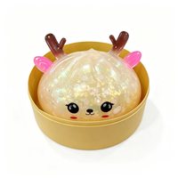 Jouet Squishy Renne de Noël, Jouet Anti-Stress Transparent Scintillant à Presser pour la Décompression