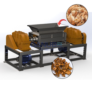 Double Shaft Rubber Car <b>Tyre</b> Pallet Coconut Husk Waste Plastic Tire Scrap Metal Shredder <b>Machine</b> - Product Image 1