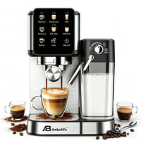 Cafetera Espresso Anbolife de 20 Bares con Pantalla Táctil IMD, Sistema de Espuma de Leche Totalmente Automático, 12 Funciones, OEM, CE