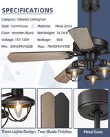 Lampe LED télécommandée et ventilateur de plafond éclairé avec pales en contreplaqué Ventilateurs ménagers décoratifs avec caractéristiques de haute visibilité