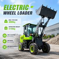 Spedizione Gratuita, Capacità di Carico 2 Tonnellate, Mini Caricatore Frontale Elettrico con Motore AC, Alimentato a Batteria con Sterzo Idraulico 4x4 per Fattoria