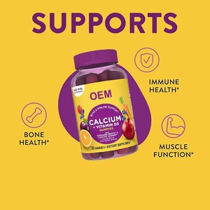 Kalsiyum <span class=keywords><strong>Vitamin</strong></span> D3 Jelibonları Kemik Sağlığını Destekleyen Takviyeler Meyve ve Sebze Tozu İçeren Multivitamin Kompleksi - Product Image 5