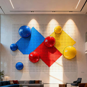 Sfera Lucida Semitonda in Acciaio Inossidabile, Cava, Lucidata, Riflettente, Liscia, Scultura d'Arte Moderna Blu Brillante Personalizzabile per Festività - Product Image 2