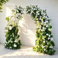 Arche florale artificielle en soie personnalisée, multicolore, Anthurium Rose, pour mariage, toile de fond de scène, faite à la main, écologique