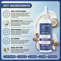 Crème capillaire hydratante sans rinçage à marque privée avec 1 % de pyrithione de zinc antichute et huile de coco exfoliante pour le soin du cuir chevelu