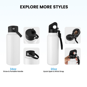 Nouveaux substrats pour gobelets tendance 2026, 34 oz (1000 ml), vierges pour sublimation, avec paille 2-en-1 et couvercle à ouverture rapide avec poignée - Product Image 6