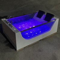 Nouveau design de surf autoportant Big Air Jet Bubble 2 personnes fonctionnel acrylique Hydro Spa Massage verre baignoire à remous