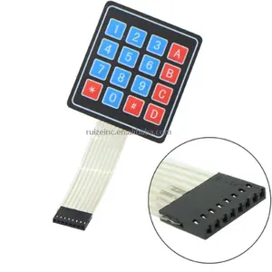 Teclado de matriz 4x4, matriz de teclado de matriz, 16 teclas, membrana de Interruptor táctil, piezas de botón