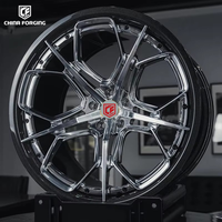 Jantes CF WHEELS personnalisées en 2 parties forgées, jantes en fibre de carbone chromées 5x130 pour Porsche 911 Cayenne Audi BMW Benz Toyota VW Ford