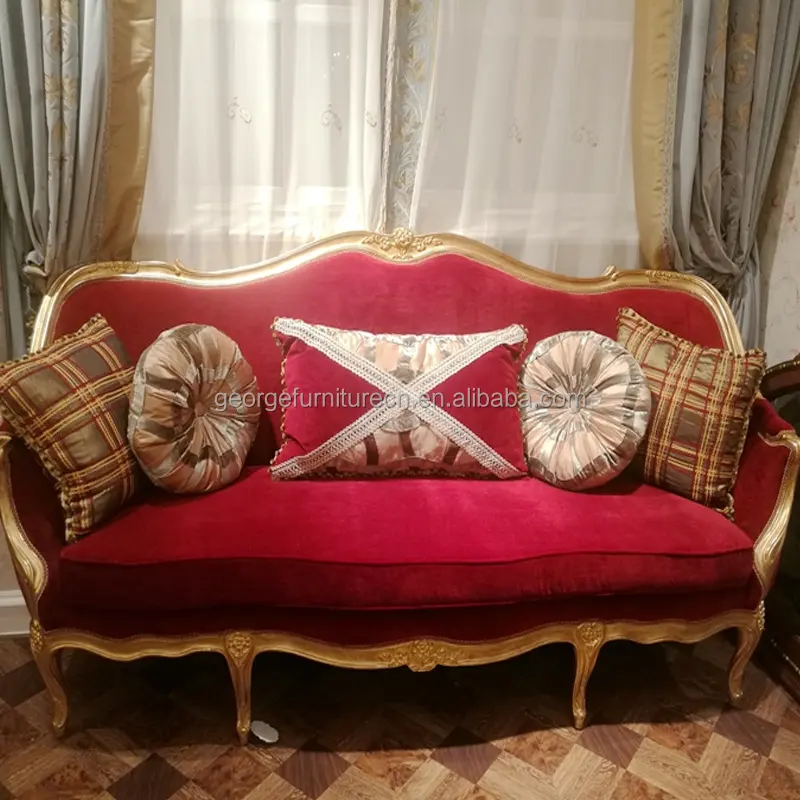 Sofá antigo fabricantes estilo europeu villa sofá clássico tecido Dubai atacadista sofá sala sofá