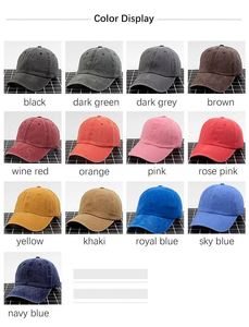 Gorras de Béisbol de Color Sólido al por Mayor, Gorras de Golf Estilo Dad Hat, Ajustables, Vintage, de Algodón Lavado, para Hombres y Mujeres - Product Image 2