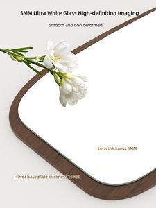 Miroir ArchLarge personnalisé à cadre complet, nouvellement conçu, en bois massif naturel, style Art déco pour mariage - Product Image 4