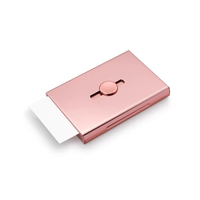 Tarjetero de Visita Personalizado con Logotipo, Deslizante Automático, Portátil, de Aleación de Zinc, Color Personalizado, Regalo Empresarial