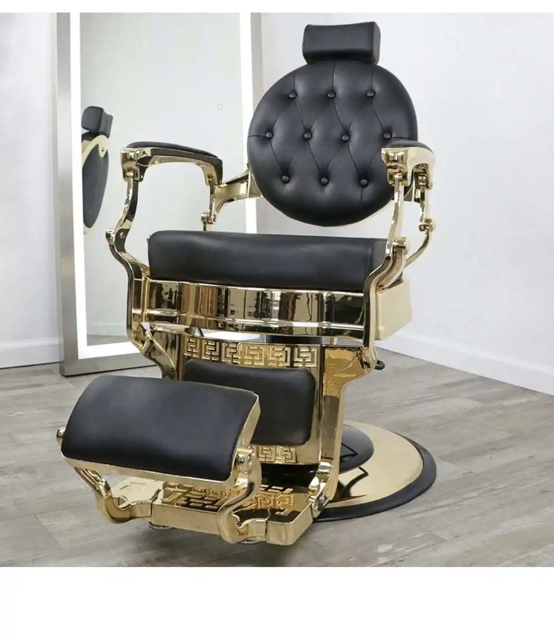 Silla Ngả Bơm Thủy Lực Người Đàn Ông S Salon Thiết Bị Beauty Salon Barber Ghế Đen Cadeira Da Kim Loại Armrest