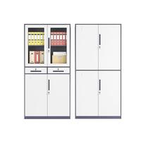 Armoire de classement de bureau moderne en acier, armoire de rangement en verre et métal, armoire d'archives verrouillable pour bons financiers et documents