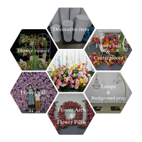 Guirlande de fleurs de mariage colorées, roses et verdure mélangées, décoration extérieure douce, fleurs artificielles
