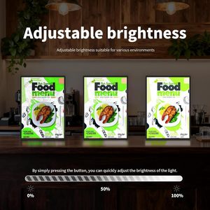 Panneau LED de bureau A3, boîte lumineuse publicitaire, support d'affichage vertical, luminosité réglable, illustration, panneau ultra-fin, personnalisable - Product Image 4