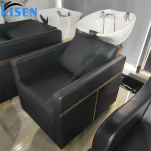 Kisen High Quality Hair Salon Shampoo Chair Comfortable Massage Furniture Ceramic Bowl Custom Color Washing <b>Bed</b> for Bathroom Use - Product Image 4