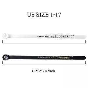 पुनः प्रयोज्य समायोज्य संयुक्त राज्य आकार की अंगूठी आकार शासक मापने उपकरण हमें 1-17 प्लास्टिक रिंग सिजर फिंगर गेज - Product Image 4