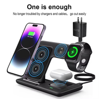 Chargeur sans fil magnétique pliable 3-en-1 de haute qualité 15W à charge rapide pour iPhone 15 Pro Max, support de bureau en ABS