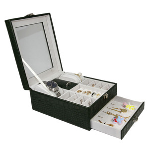Boîte à montres LG7246, étui à montres, organisateur de <span class=keywords><strong>bijoux</strong></span>, présentoir à <span class=keywords><strong>bijoux</strong></span>, boîte de rangement verrouillable avec couvercle en verre pour hommes et femmes - Product Image 3