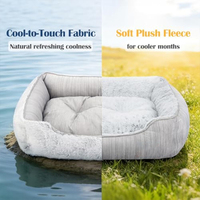 Coussin carré réversible pour animaux de compagnie, lit pour petits chiens avec tissu rafraîchissant au toucher, lits doux et apaisants pour chats