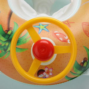 Baby Dinosaur Swimming Ring Thickened Steering Wheel Seat For 0-3 Years Old Child Round PVC <b>Inflatable</b> <b>Float</b> With Printed - Product Image 4