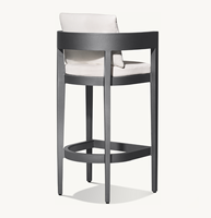 Ensemble de salle à manger d'extérieur moderne de luxe toutes saisons pour patio, jardin, hôtel, plage, avec bar et tabourets de comptoir en aluminium faits à la main, couleur personnalisable