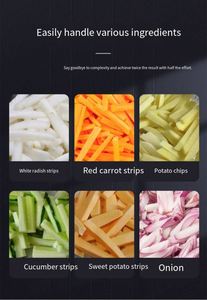 Machine de découpe automatique électrique pour fruits et légumes en bâtonnets : igname, pomme de terre, carotte, radis, patate douce, concombre - Product Image 6