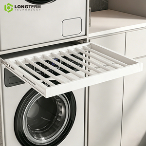 Séchoir à linge rétractable gris anthracite moderne de 600 mm, <span class=keywords><strong>porte</strong></span>-serviettes coulissant en aluminium massif épaissi avec <span class=keywords><strong>rail</strong></span> de glissement à fermeture douce - Product Image 3