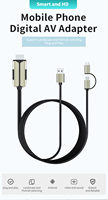 Câble Micro USB Type C vers HDMI 3 en 1, 2 m, 1080P, adaptateur de mise en miroir d'écran de téléphone vers TV pour tablette Samsung Android, vente en gros