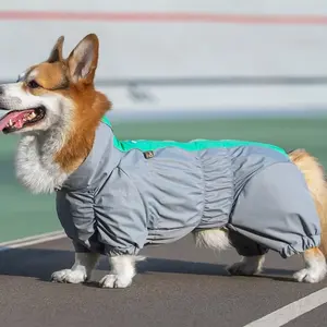 Qiqu Pet Supplies Custom New Designer Luxury Corgi impermeabile per cani impermeabile Full Body Rain coat membrana resistenza all'acqua per cane