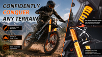 K2 72V 2000W Elektrisches Dirt Bike QS Getriebemotor 22,5AH Offroad Elektromotorrad Surron-Stil 65KM/H