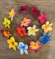 Pique à cheveux en mousse EVA 8 cm, fleur artificielle de Plumeria (Frangipanier) style Hawaï, pour coiffure ou oreille