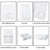 Boîte d'emballage de luxe pliable pour extensions de cheveux avec logo personnalisé, boîtes cadeaux blanches pour perruques avec ruban