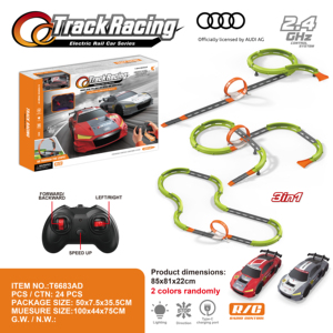 Voiture RC Audi sous licence officielle à l'échelle 1:64, circuit de course électrique à une seule voie, ensemble de jouets télécommandés pour garçons, cadeau - Product Image 1