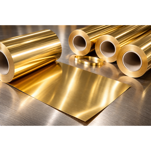 <b>Copper</b> Alloy Brass <b>Strip</b> CuZn30 C2600 H68 Cold Rolled Coil 70/30 Golden Thin Brass Foil Sheet Tape Roll for Deep Drawing Stampin - Product Image 3
